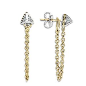 LAGOS Sterling Silver & 18K Yellow Gold Caviar Chain Drop
Earrings